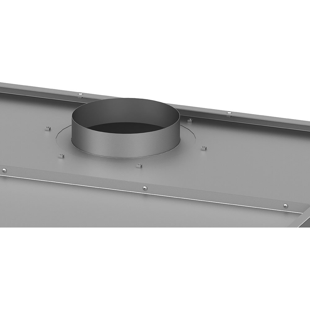 Hotte caisson inox pour plafond bas 101 × 100 cm, avec filtres à graisse