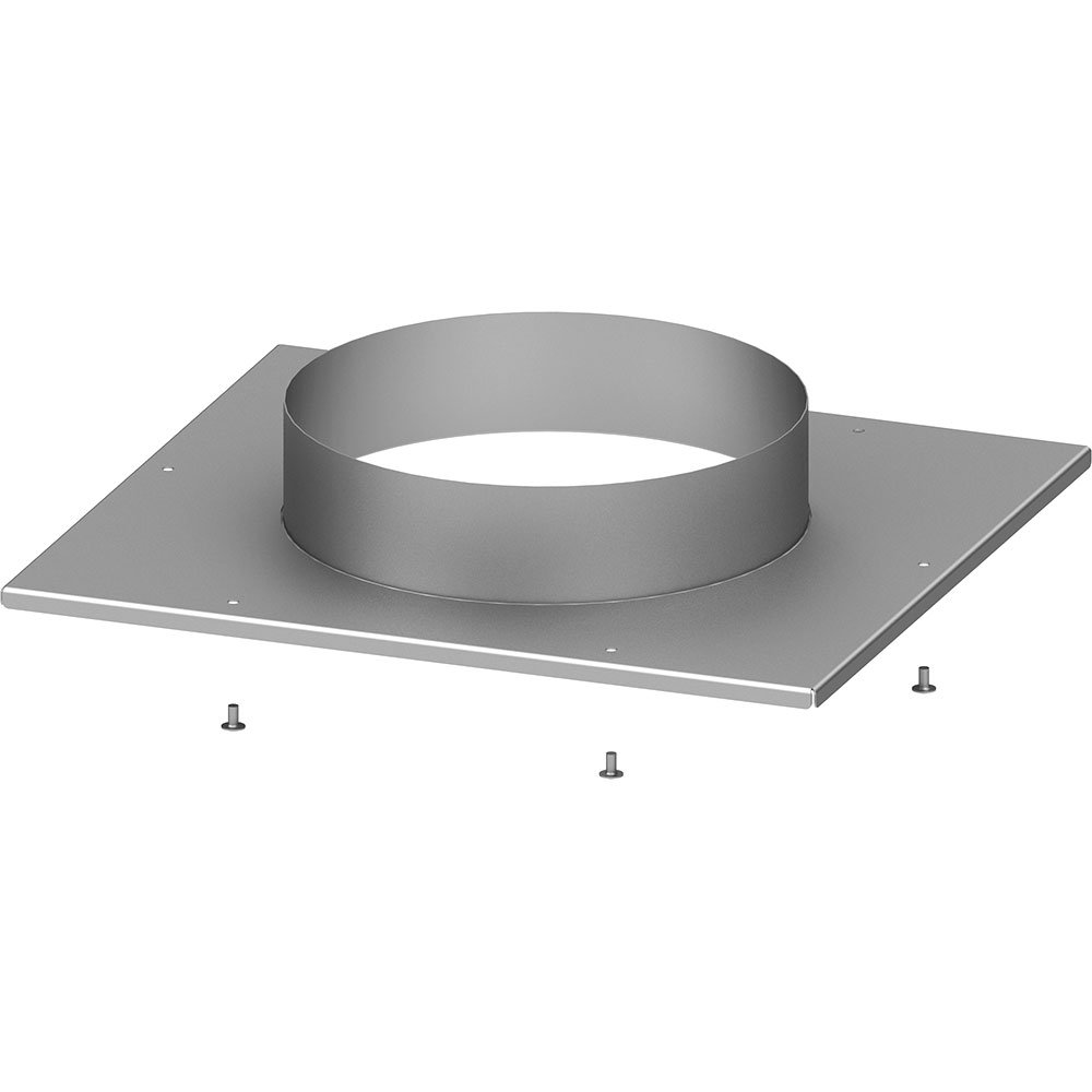 Hotte caisson inox pour plafond bas 101 × 100 cm, avec filtres à graisse