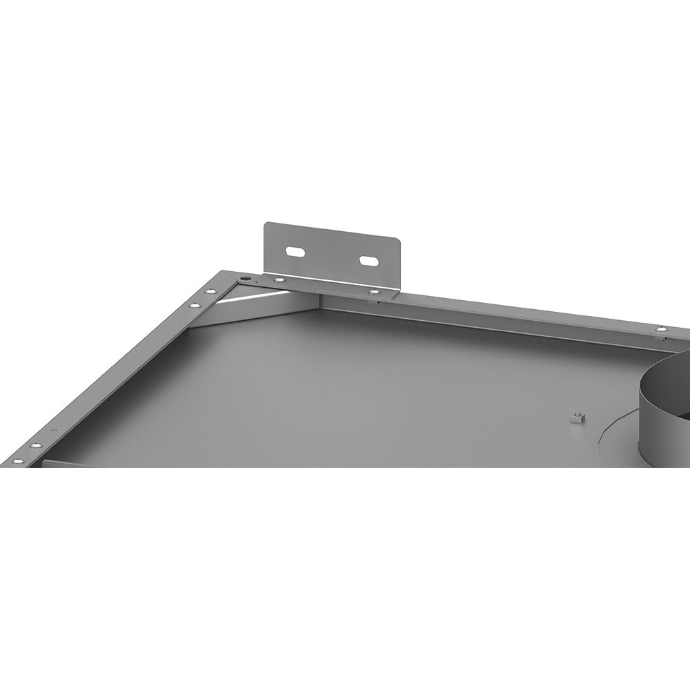 Hotte caisson inox pour plafond bas 101 × 100 cm, avec filtres à graisse