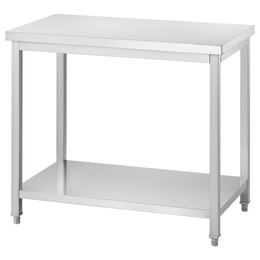 Edelstahl-Arbeitstisch mit Ablage – 1000 × 600 mm