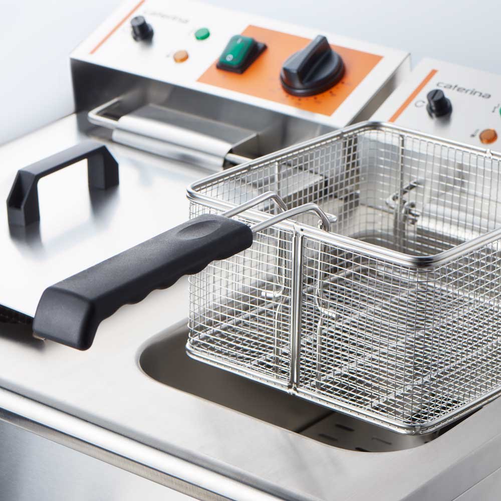 Elektrische Doppel-Fritteuse 2 × 8 L mit Ablasshähnen