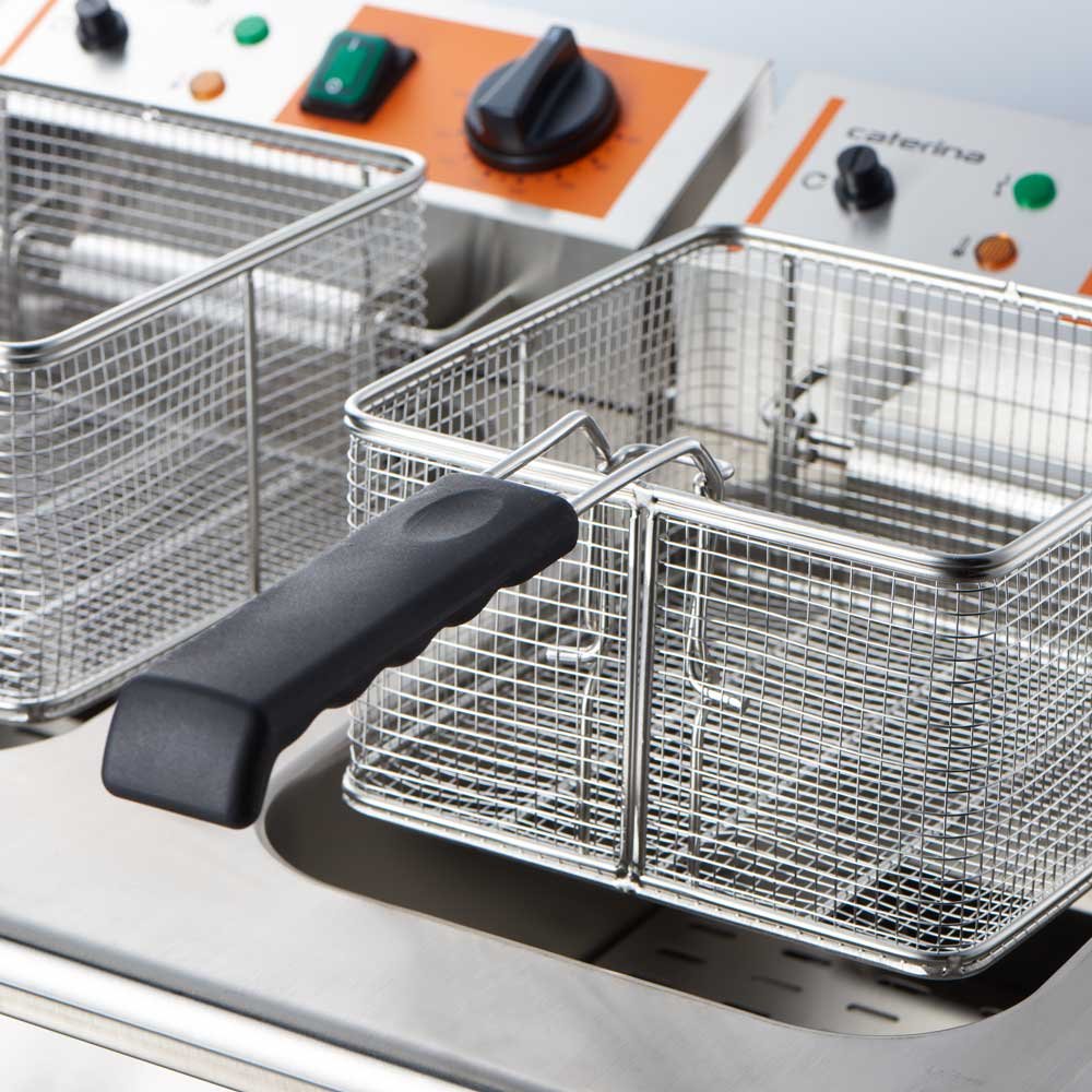 Elektrische Doppel-Fritteuse 2 × 8 L mit Ablasshähnen